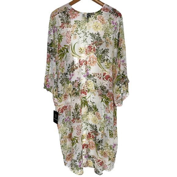 NWT I.N. Studio Floral Long Oversized Kimono Size Large - Picture 8 of 11